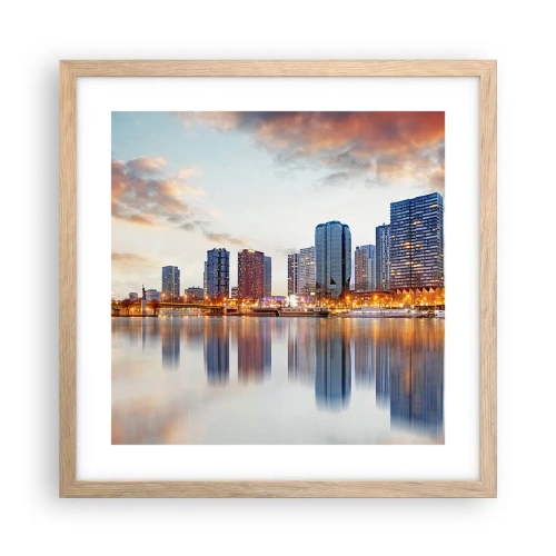 Een poster in een licht eiken lijst - De monumentale rust van Parijs - 40x40 cm