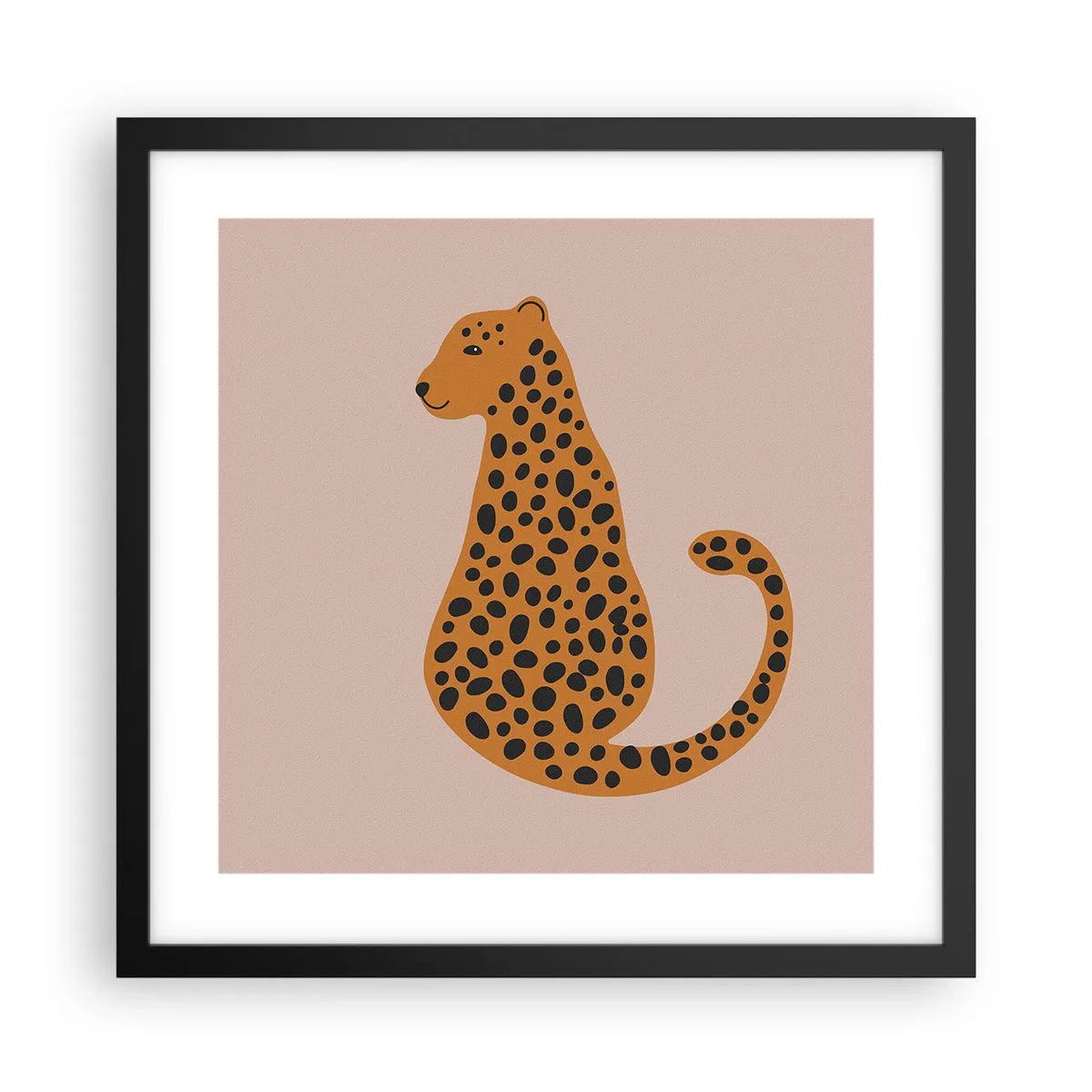 Poster in een zwarte lijst - Luipaardprint is een modieus print - 40x40 cm