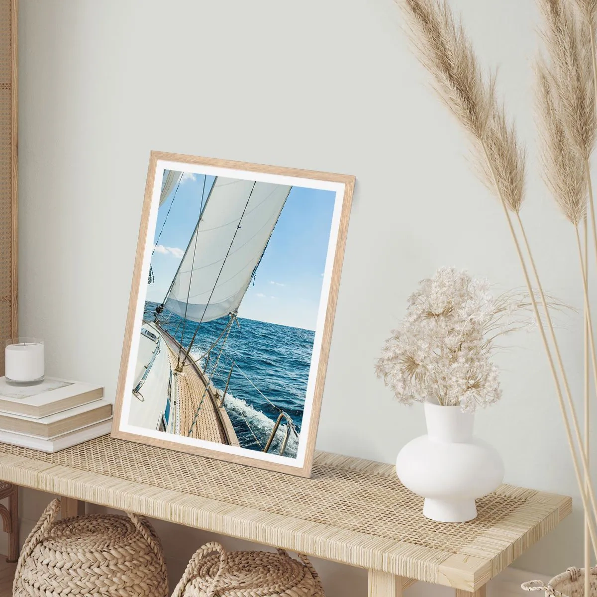 Een poster in een licht eiken lijst - Ahoi, avontuur - 70x100 cm