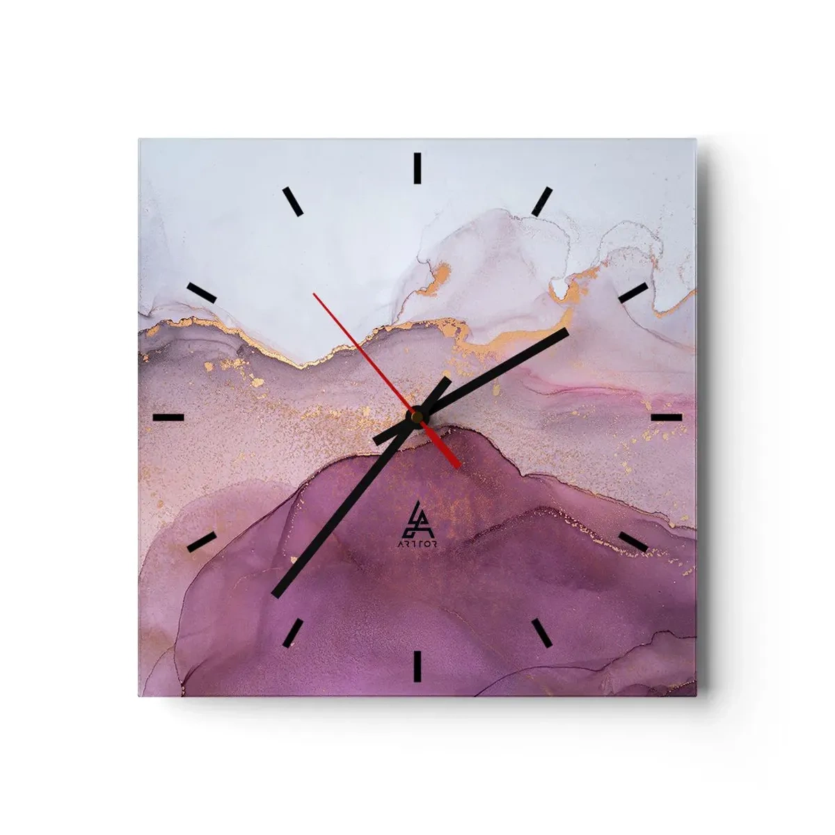Wandklok - Klok - Lila en paarse golven - 30x30 cm