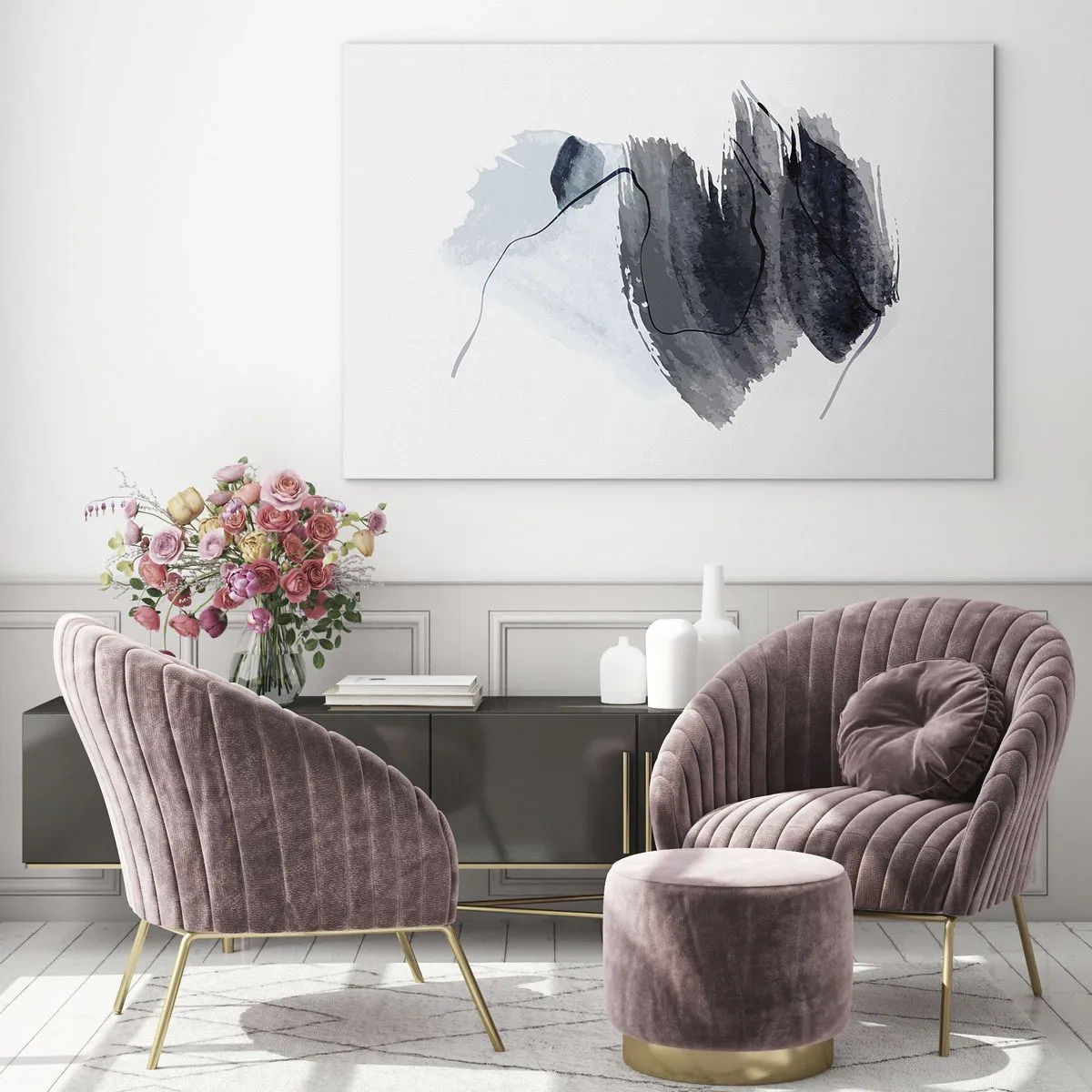 Schilderen op glas - Intensiteit en beweging - 100x70 cm