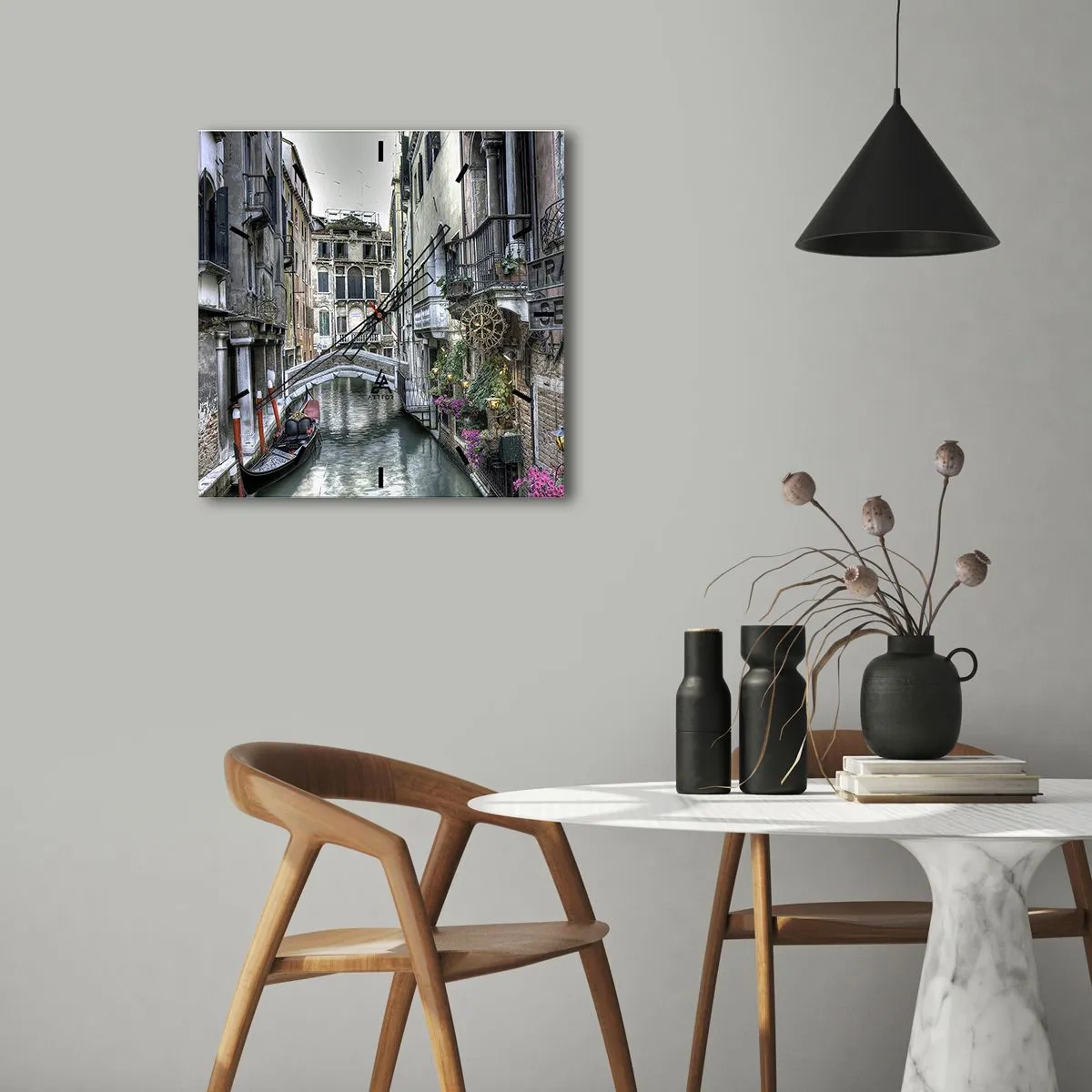 Wandklok - Klok - Eeuwenlang in stille reflectie - 30x30 cm