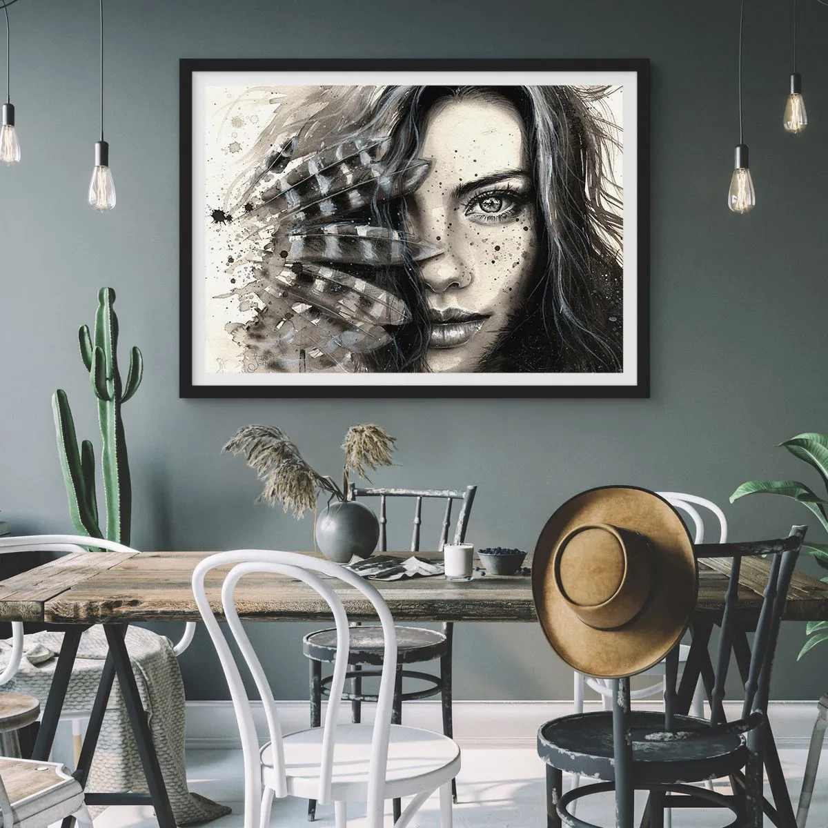 Poster in een zwarte lijst - Wilde schoonheid - 100x70 cm