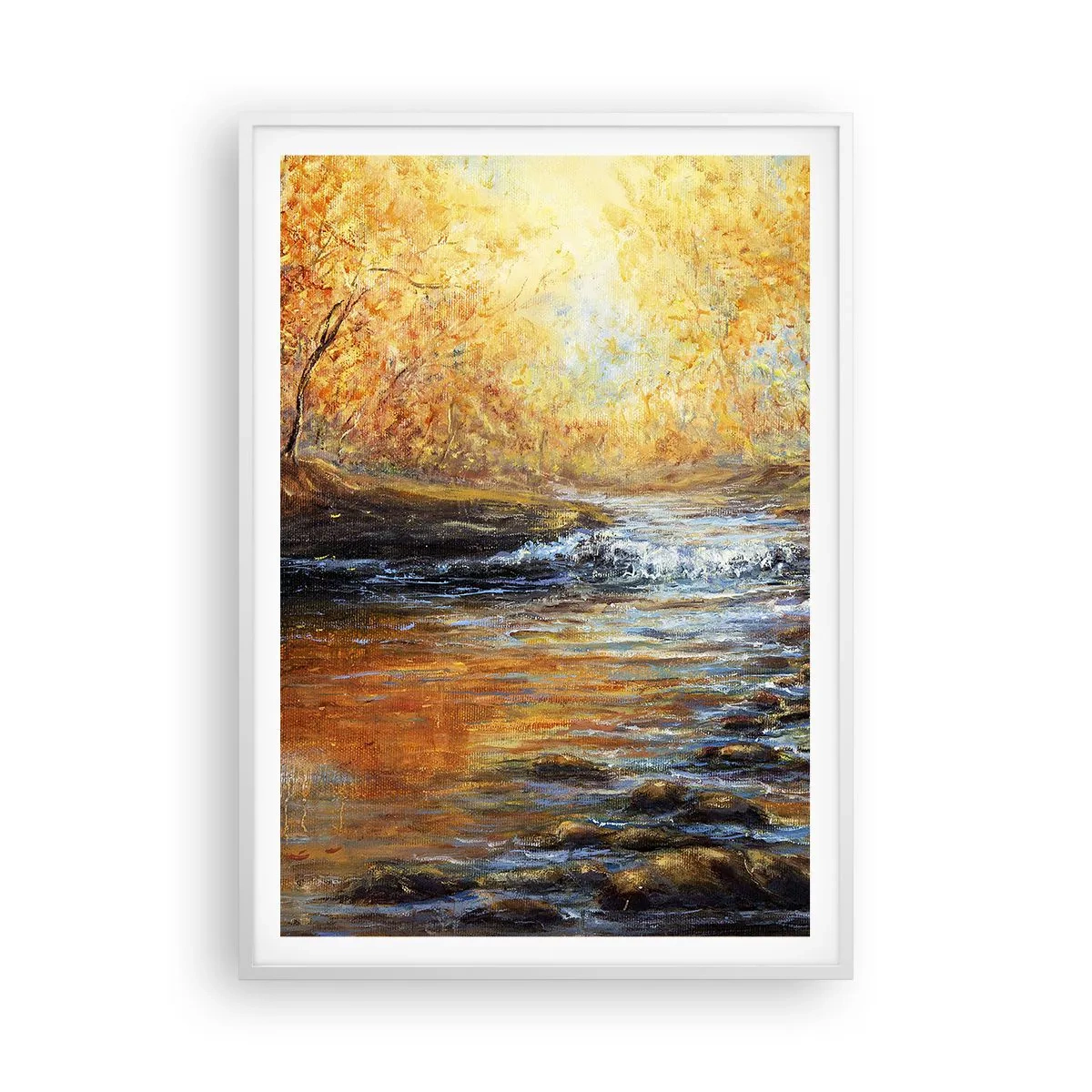 Poster in een witte lijst - De gouden stroom - 70x100 cm