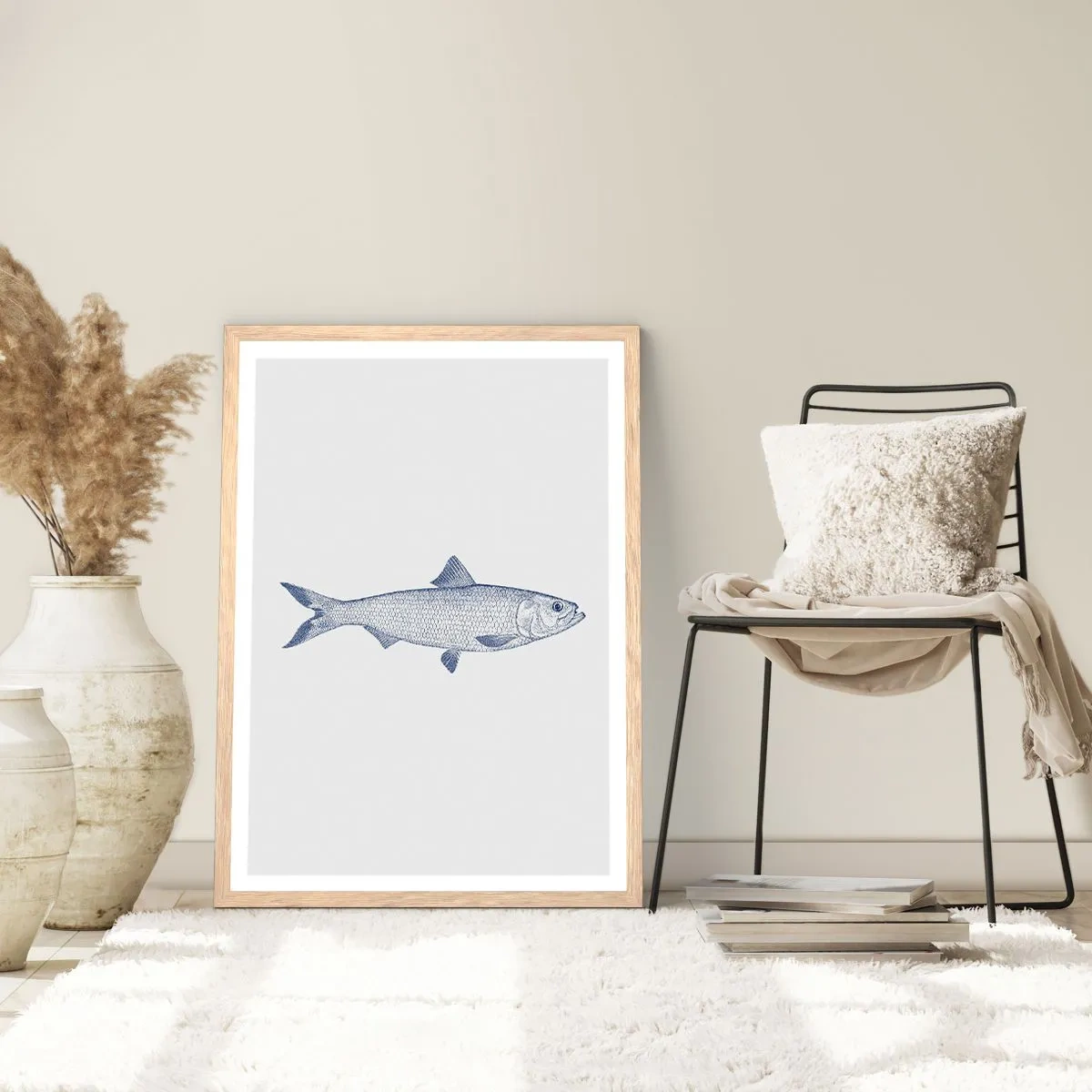 Een poster in een licht eiken lijst - Groeten uit de noordelijke zeeën - 50x70 cm