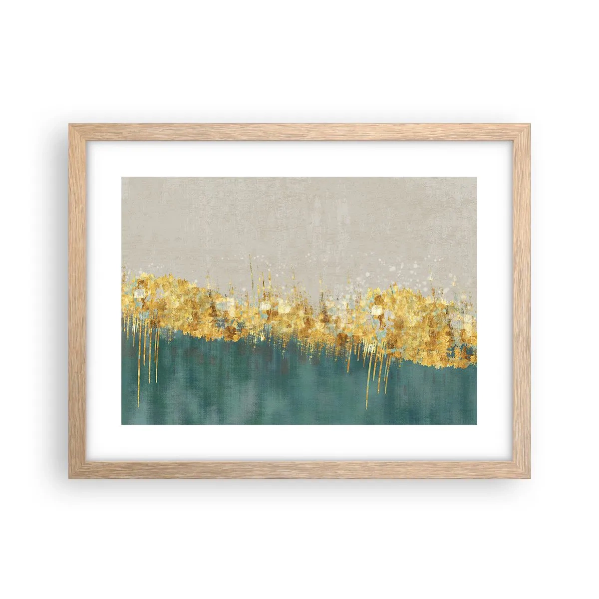 Een poster in een licht eiken lijst - De gouden rand - 40x30 cm