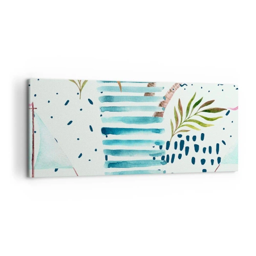 Schilderen op canvas - Vakantie onder palmbomen - 100x40 cm
