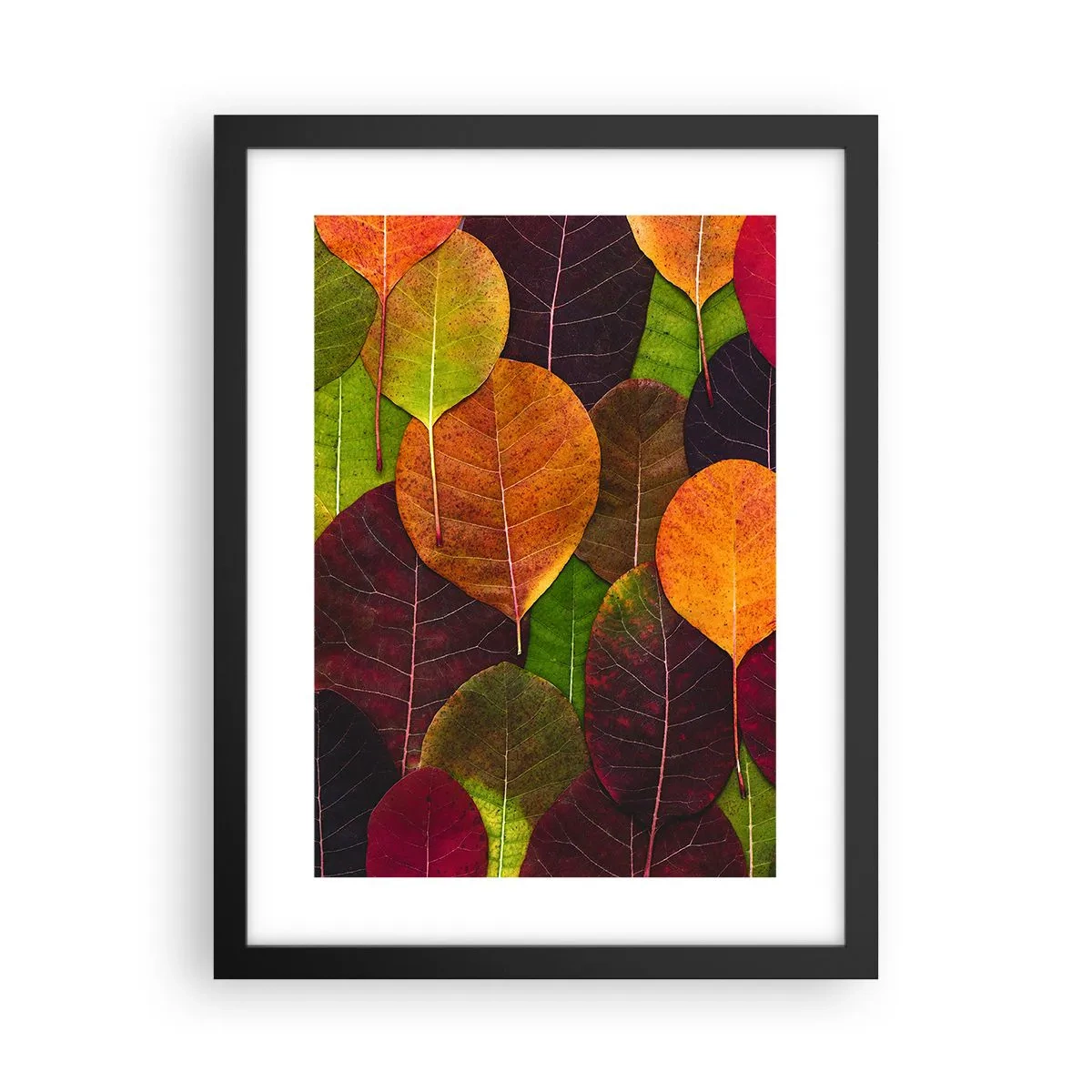 Poster in een zwarte lijst - Herfst mozaïek - 30x40 cm