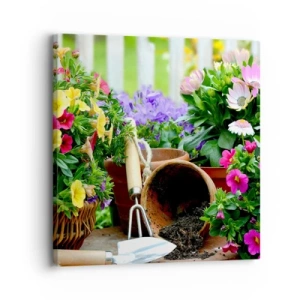 Schilderen op canvas - Zofia's tuin - 30x30 cm