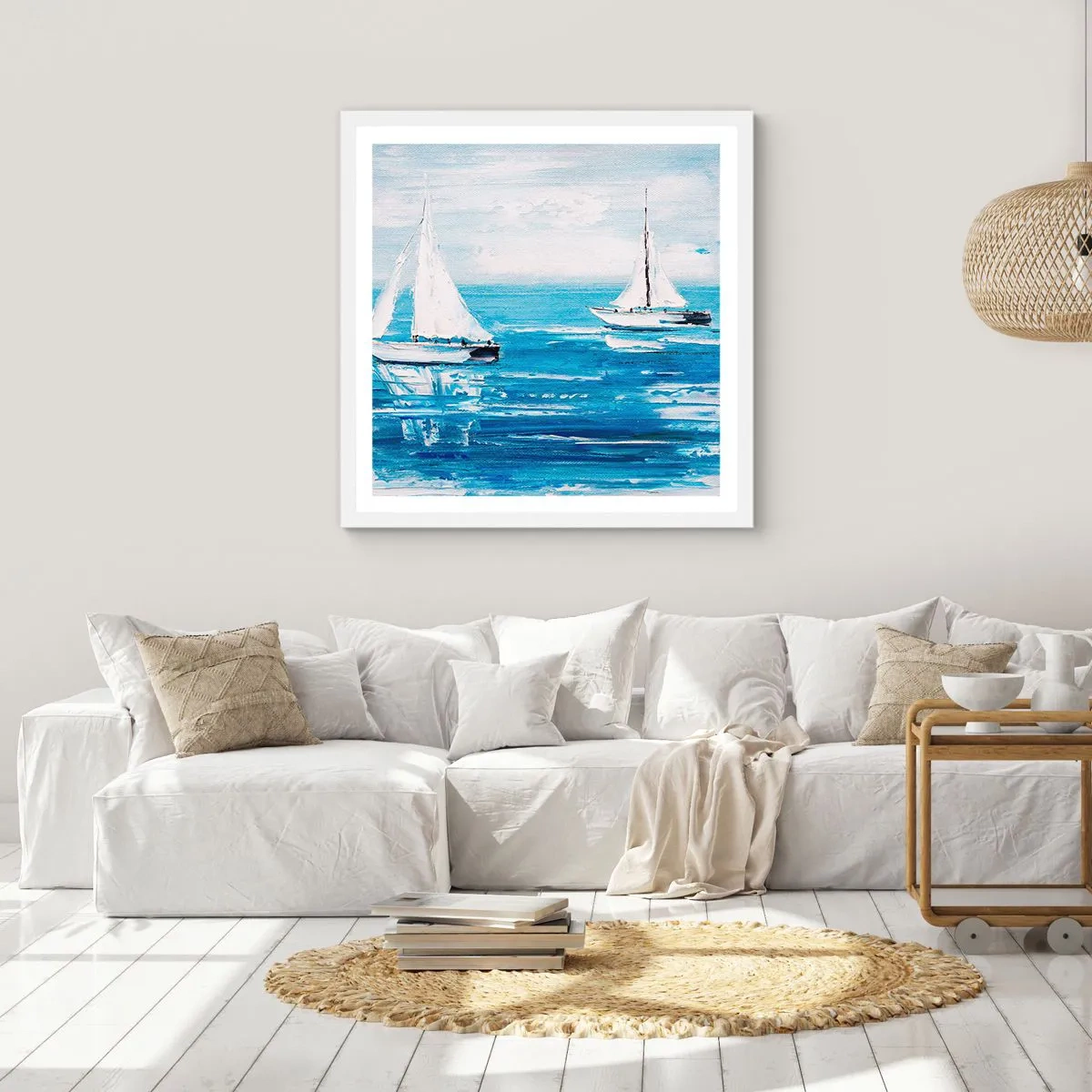 Poster in een witte lijst - Met een vriend aan mijn zijde - 50x50 cm