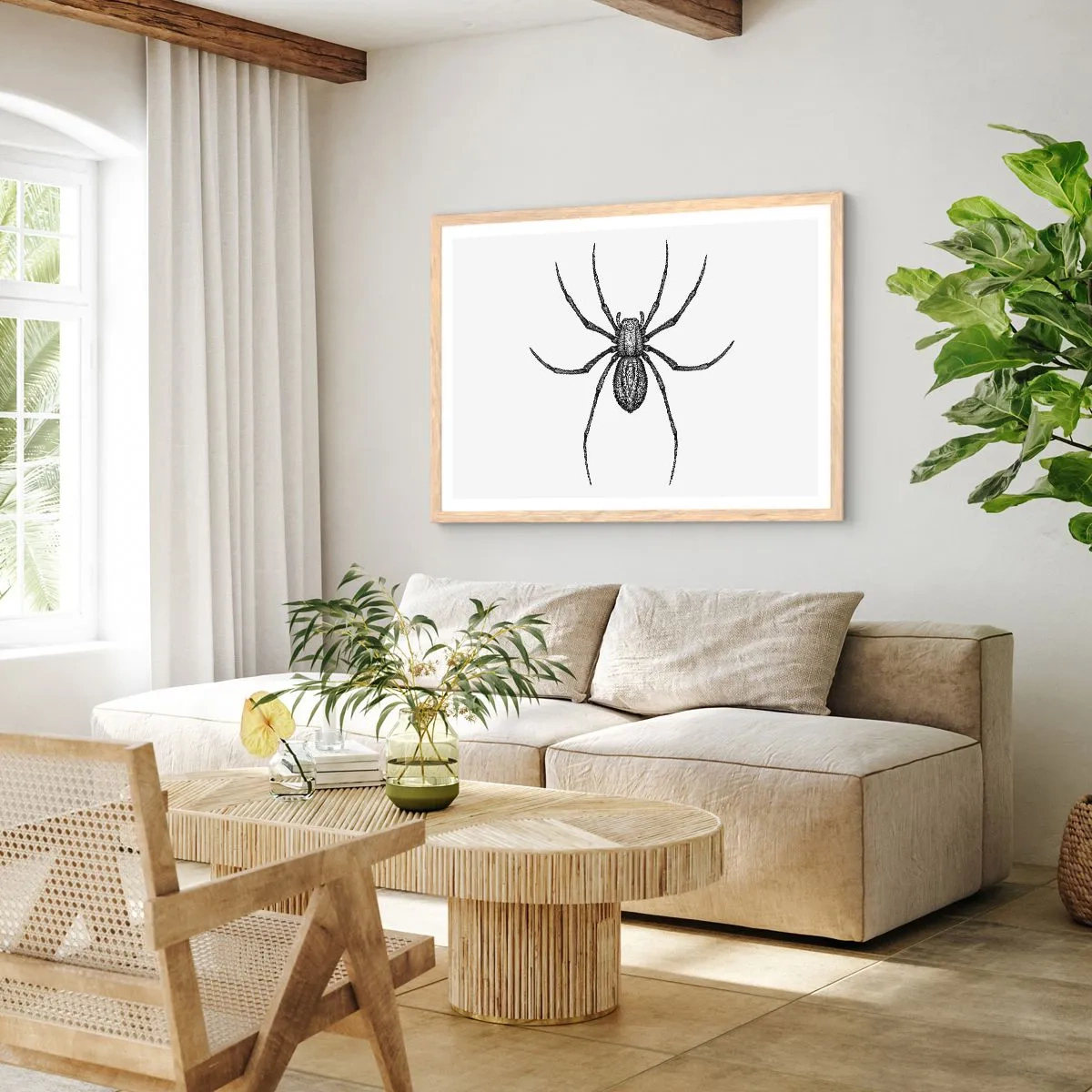 Een poster in een licht eiken lijst - Verontrustende precisie - 100x70 cm