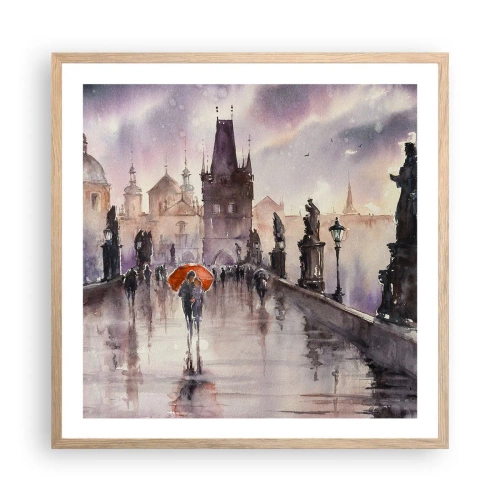 Een poster in een licht eiken lijst - Mensen veranderen niet - 60x60 cm