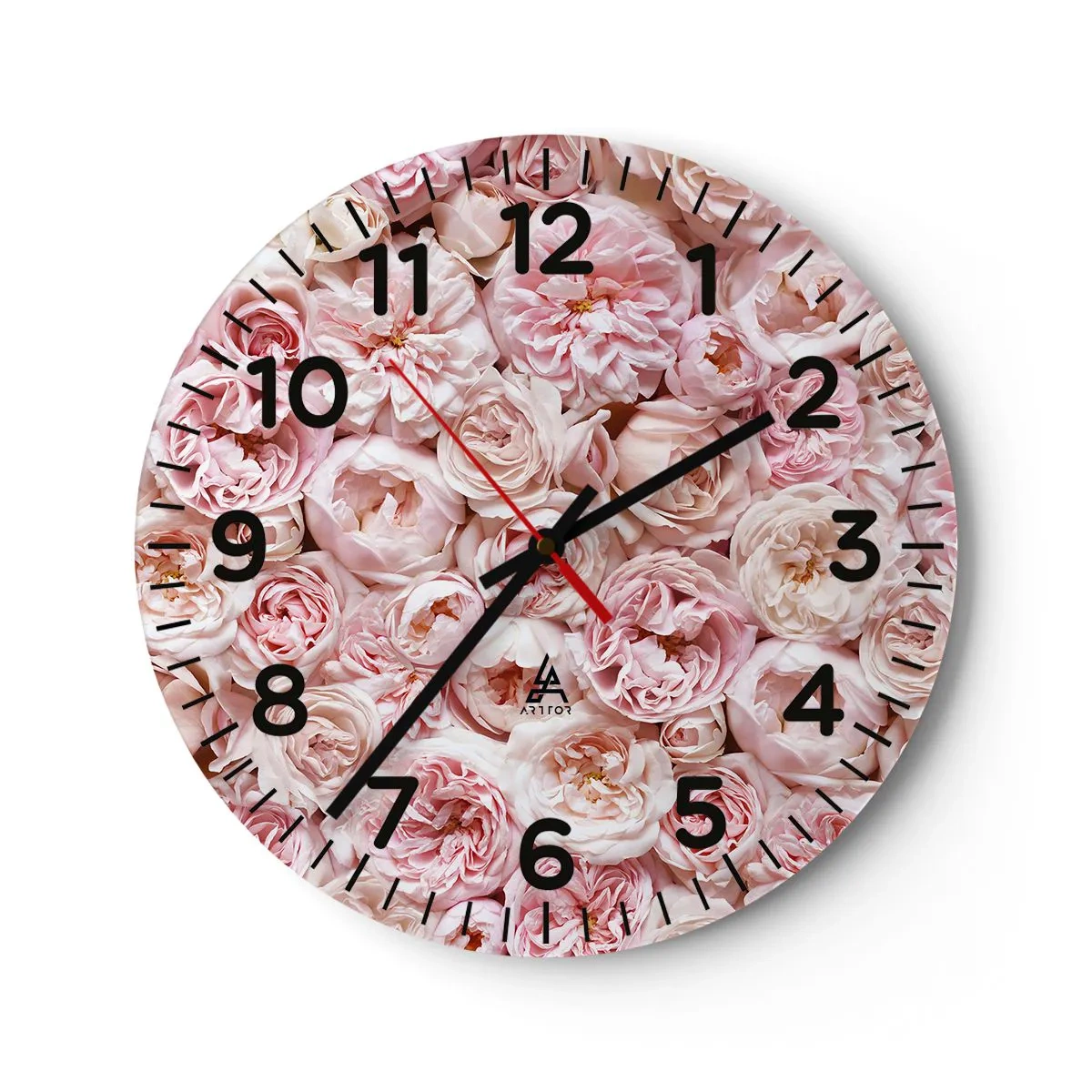Wandklok - Klok - Een bed van rozen - 30x30 cm