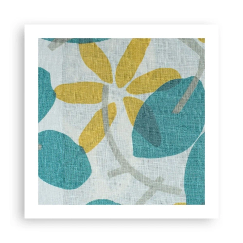 Poster - Tussen de azuurblauwe bladeren - 50x50 cm