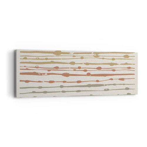 Schilderen op canvas - Muzieknotatie van kleuren - 90x30 cm