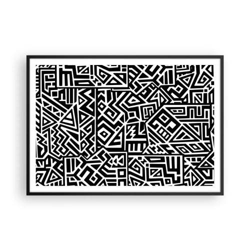 Poster in een zwarte lijst - Pre-Columbiaanse compositie - 100x70 cm