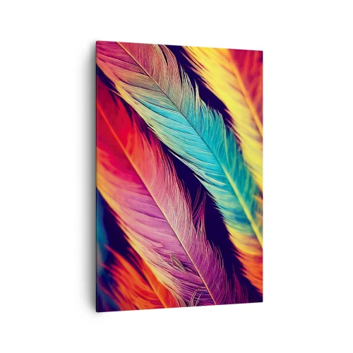 Schilderen op canvas - Gevederde regenboog - 70x100 cm