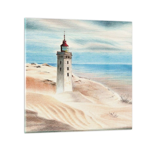 Schilderen op glas - Altijd staren naar de zee - 30x30 cm