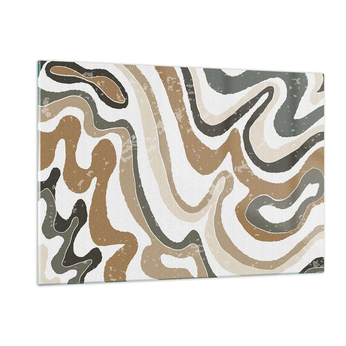 Schilderen op glas - Meanders van aardekleuren - 120x80 cm