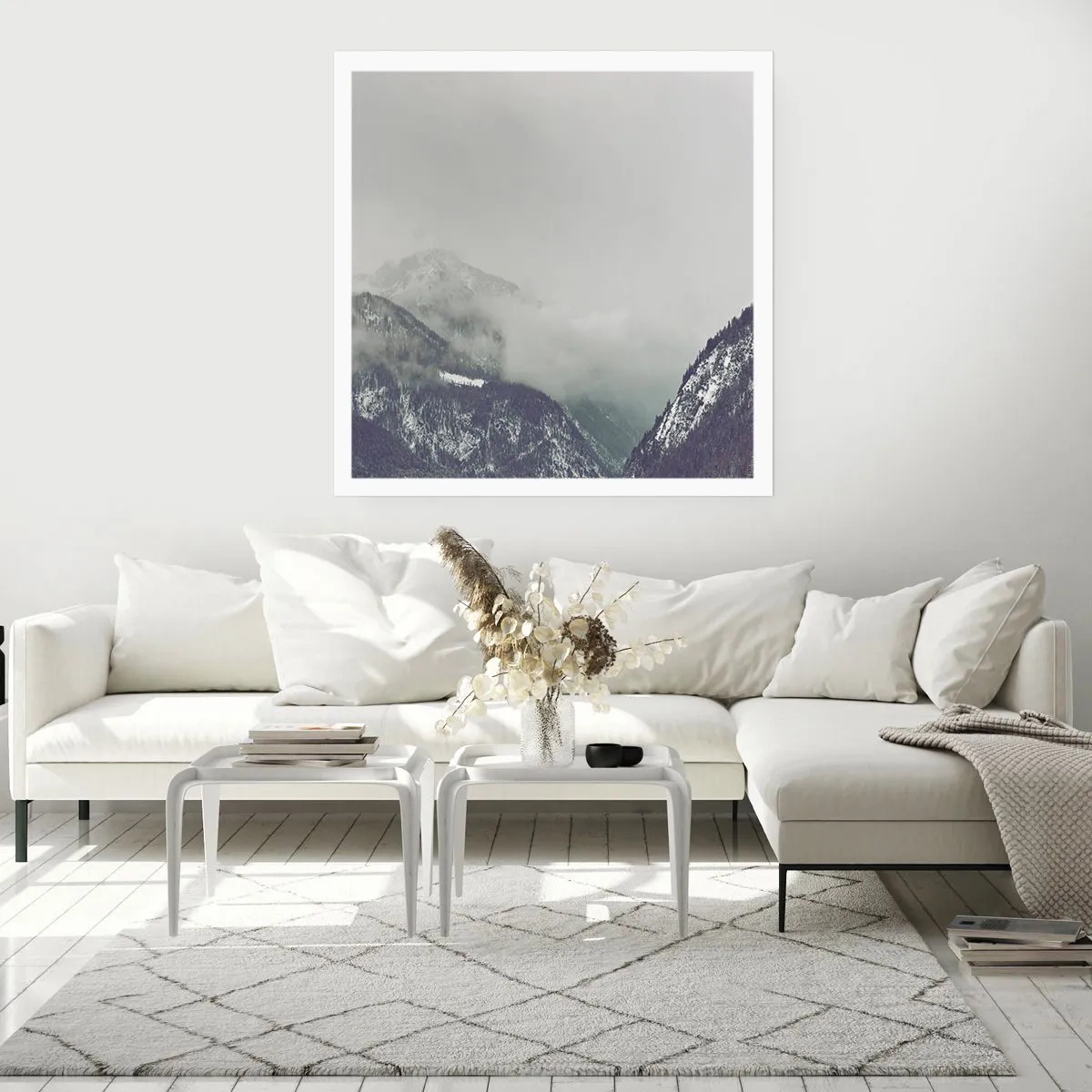 Poster - Mistige vallei - 60x60 cm