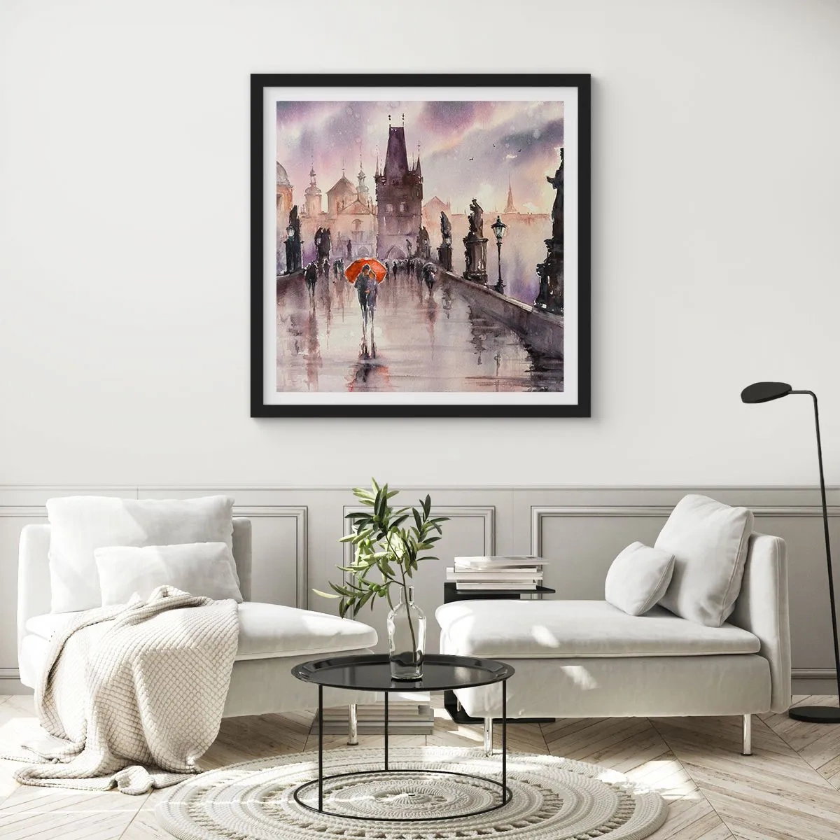 Poster in een zwarte lijst - Mensen veranderen niet - 60x60 cm