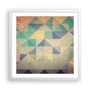 Poster in een witte lijst - Republiek van driehoeken - 50x50 cm