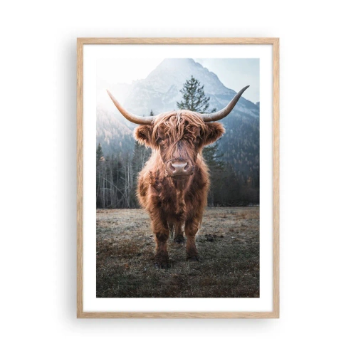 Een poster in een licht eiken lijst - Groeten uit de bergweide - 50x70 cm