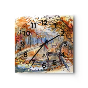 Wandklok - Klok - Samen wandelen in de herfst - 40x40 cm