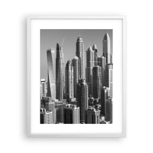 Poster in een witte lijst - Stad in de woestijn - 40x50 cm