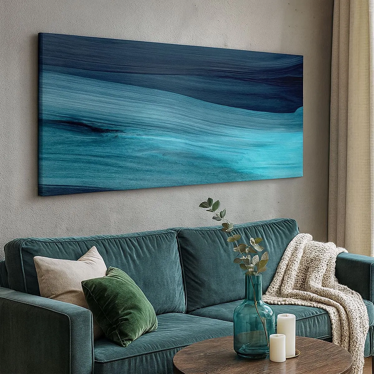 Schilderen op canvas - Ga met de stroom mee - 100x40 cm