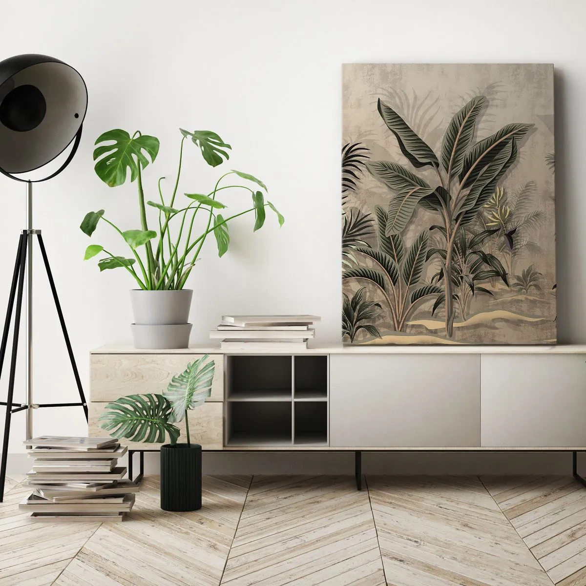 Schilderen op canvas - Een gravure in koloniale stijl - 50x70 cm
