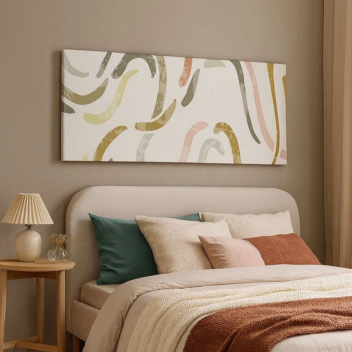 Schilderen op canvas - Een vrolijke dans van abstractie - 100x40 cm