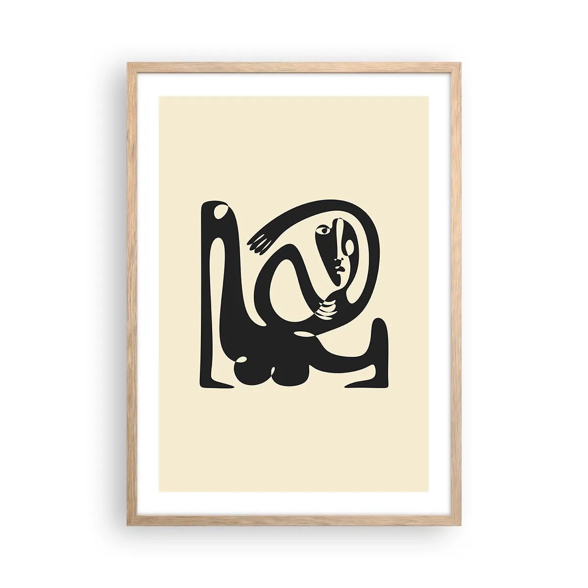Een poster in een licht eiken lijst - Bijna Picasso - 50x70 cm