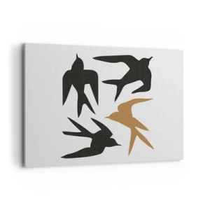 Schilderen op canvas - Zwaluwen spel - 100x70 cm