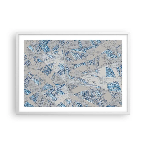 Poster in een witte lijst - In een blauwgrijs labyrint - 70x50 cm