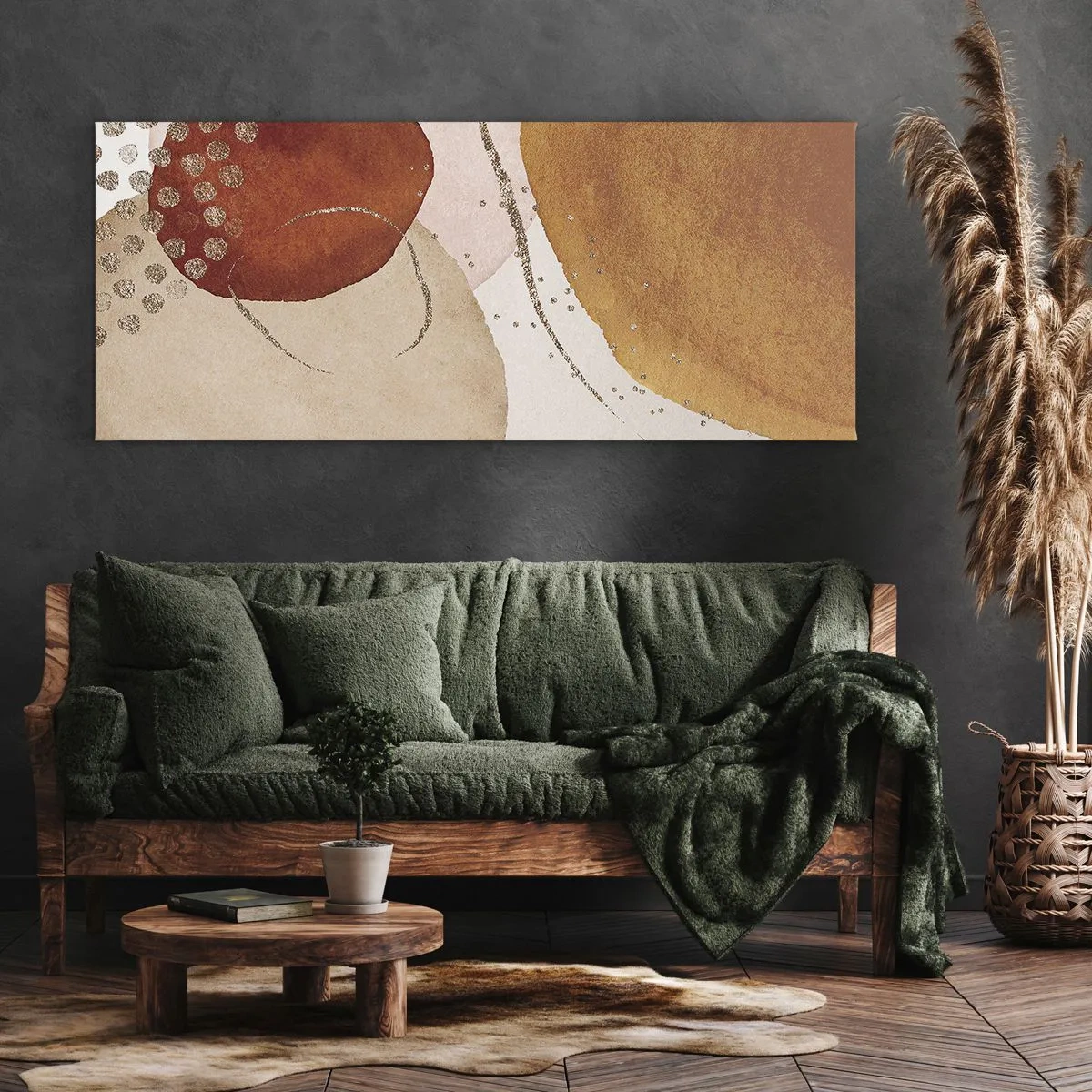 Schilderen op canvas - Rondheid en beweging - 140x50 cm