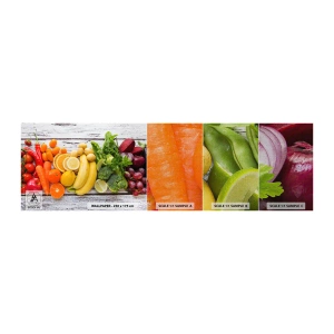 Fotobehang Monster Premium Canvas - Het is niet genoeg? - Gastronomie, Fruit, Groenten - 100x30 cm