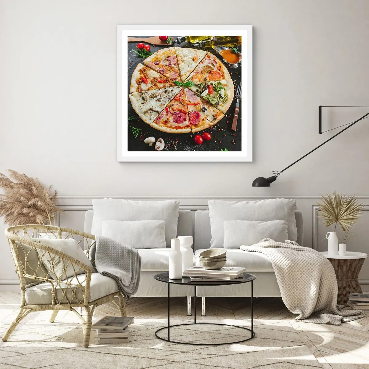 Poster in een witte lijst - Een scala aan smaken - 60x60 cm