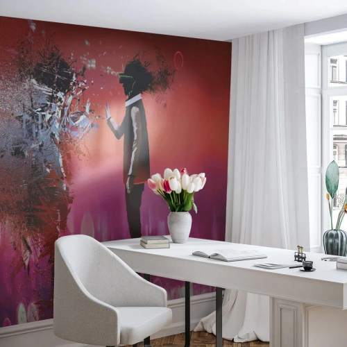 Fotobehang Standard Eco - Kun je naar jezelf kijken? - Abstractie, Deel, Mensen - 300x210 cm