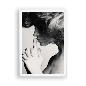 Poster in een witte lijst - Luisteren naar zichzelf - 70x100 cm