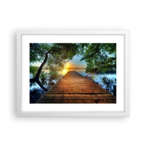 Poster in een witte lijst - Neem de tijd, ga zitten - 40x30 cm