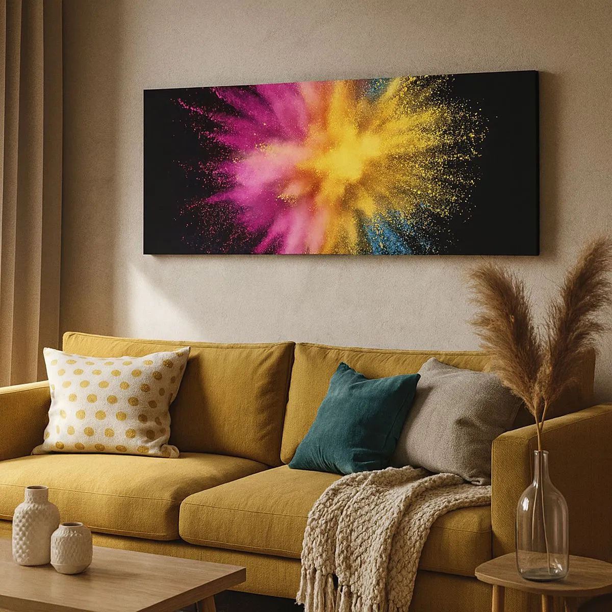 Schilderen op canvas - De geboorte van kleuren - 100x40 cm