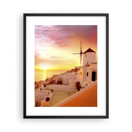 Poster in een zwarte lijst - Spreiden in wit en goud - 40x50 cm
