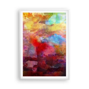 Poster in een witte lijst - Kijk in de regenboog - 70x100 cm