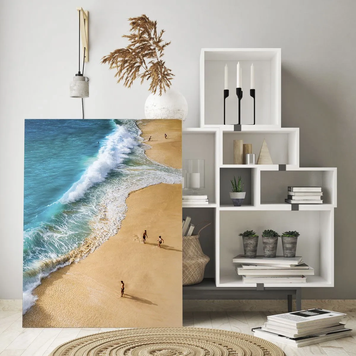 Schilderen op glas - En dan de zon, het strand… - 50x70 cm