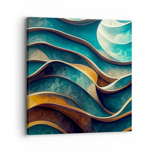 Schilderen op canvas - Meanders van blauw - 30x30 cm