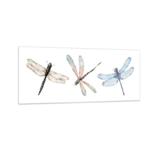 Schilderen op glas - Gewichtloze libellen - 100x40 cm