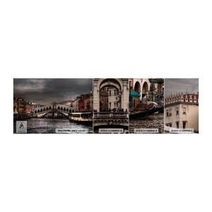 Fotobehang Monster Premium Canvas - De belofte van een Venetiaanse avond - Stad, Venetië, Brug - 100x30 cm