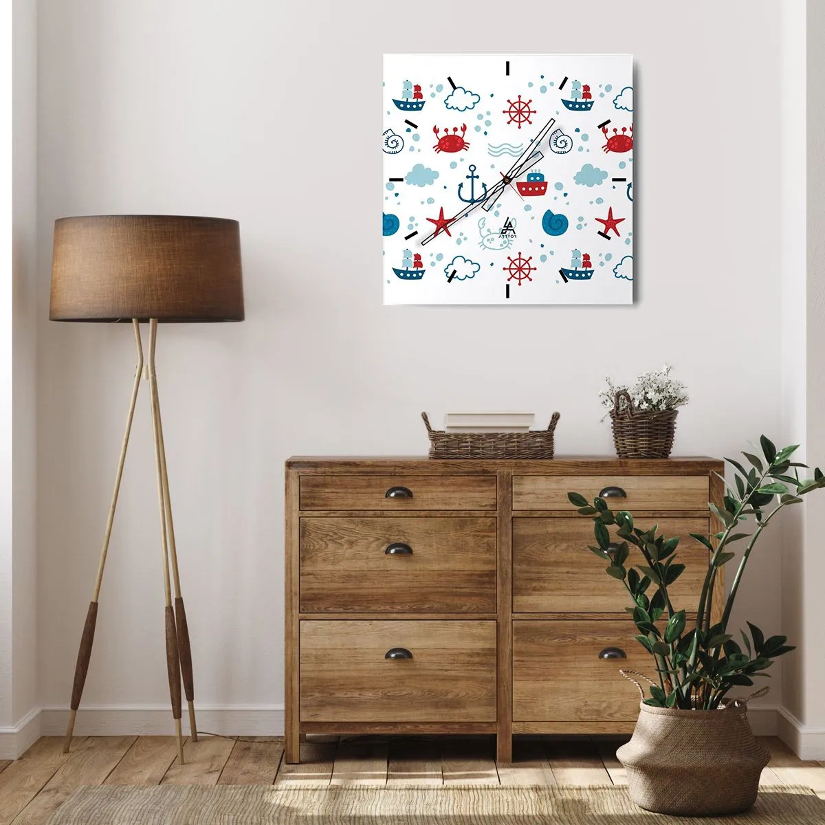 Wandklok - Klok - Zee sprookje - 30x30 cm