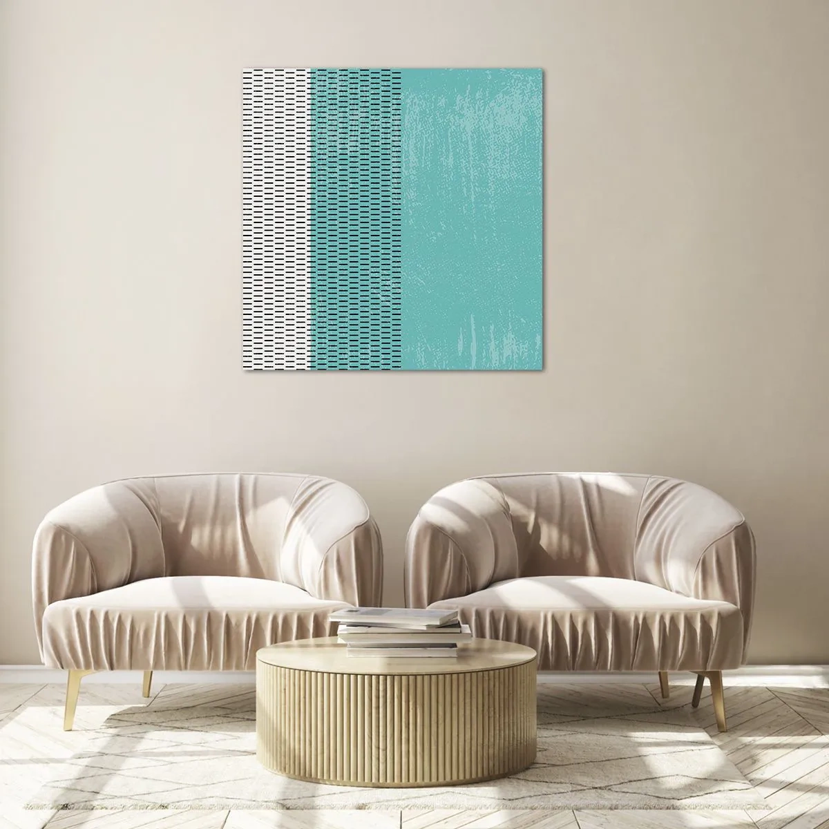 Schilderen op glas - Een uitgebalanceerde compositie - 70x70 cm